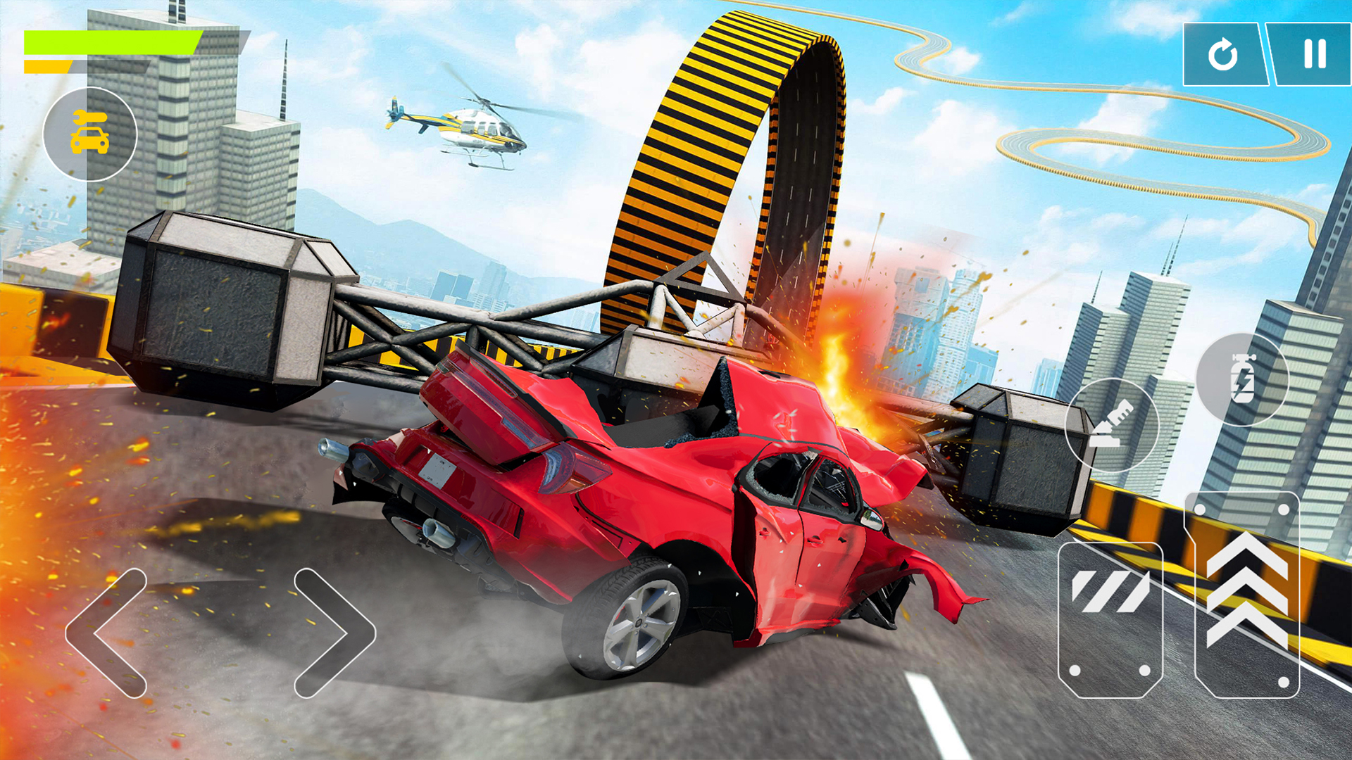Télécharger Flying Car Crash: Real Stunts pour Android A.n.d.r.o.i.d. .5...0. .a.n.d. .m.o.r.e gratuit.