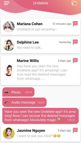 Undelete - Récupération des messages supprimés sur WhatsApp 