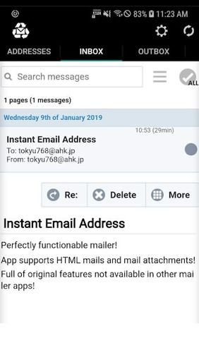 Instant email address - Email multi-fonctionnel 