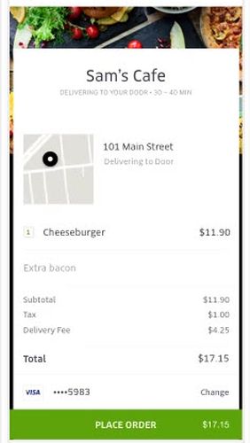 Uber eats: Livraison locale de repas 