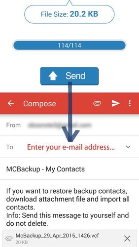 MCBackup - Sauvegarde des contacts 