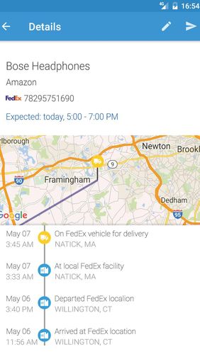 ParcelTrack - Tracker des colis pour FedEx, UPS, USPS 