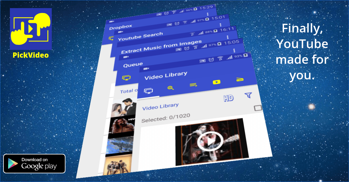 Télécharger l'app PickVideo gratuit pour les portables et les tablettes Android 4.0.3.