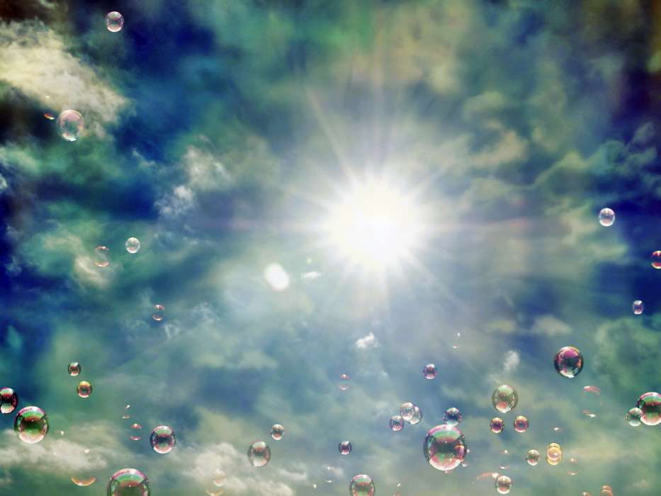 Abstrait,Sky,Sun,Bubbles