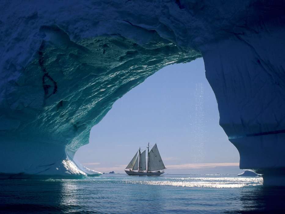 Icebergs,Yachts,Paysage