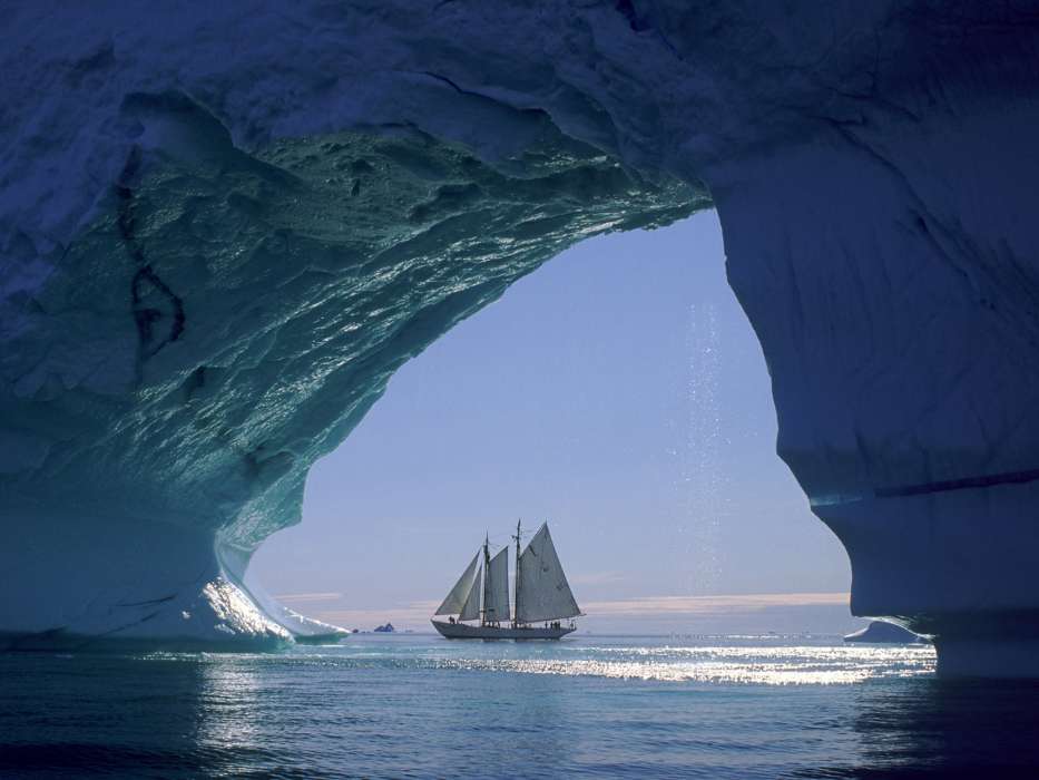 Icebergs,Yachts,Paysage