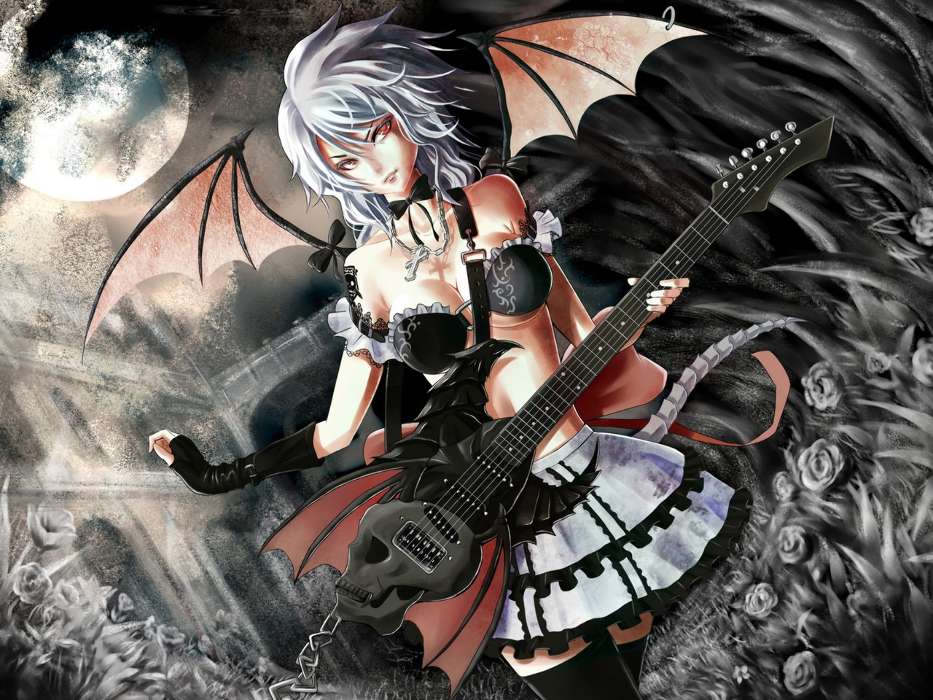Anime,Demons,Filles,Guitares
