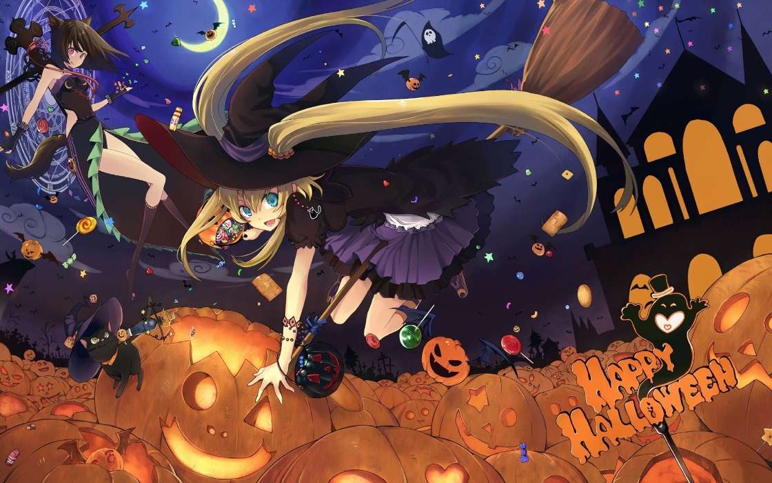 Fêtes,Anime,Filles,Halloween