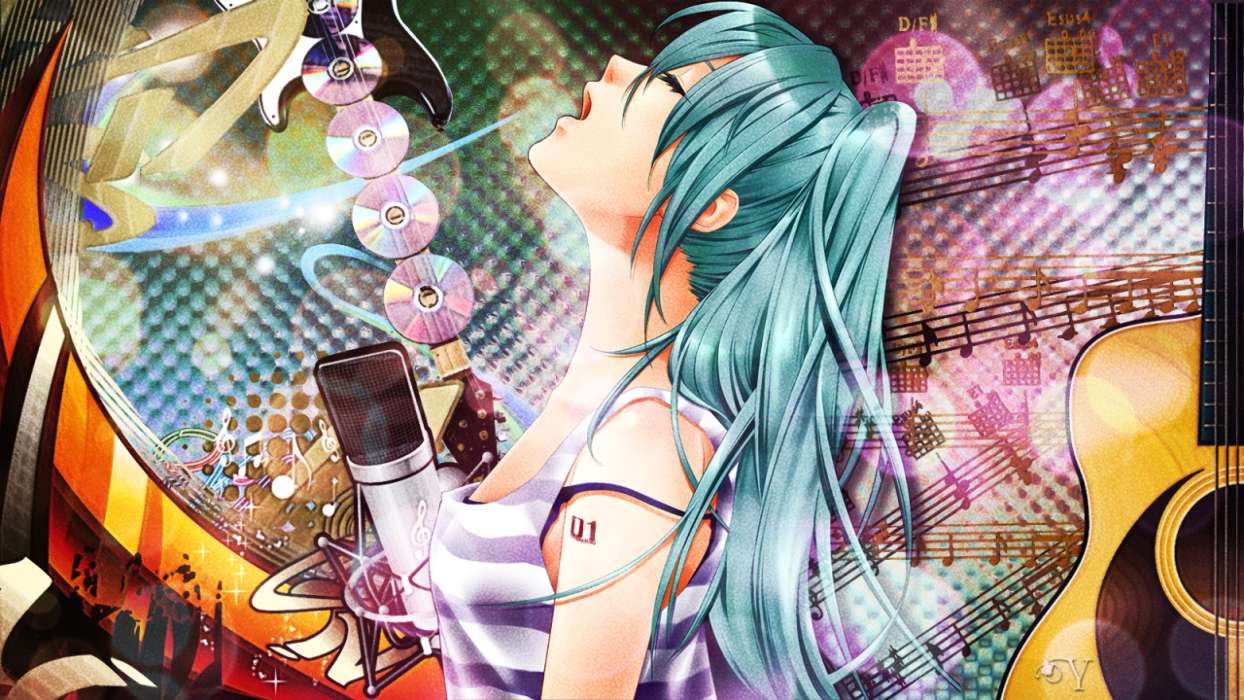 Anime,Filles,Miku Hatsune,Musique,Vocaloids
