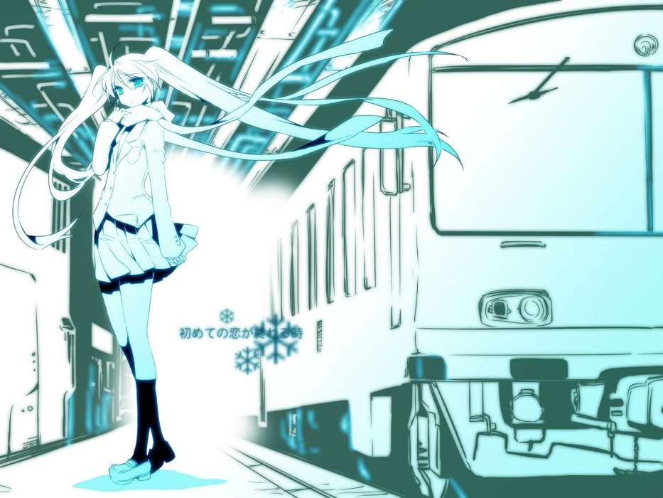 Anime,Filles,Trains