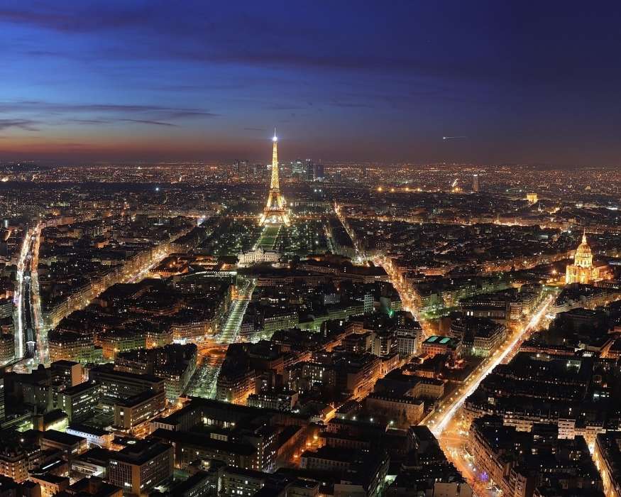 Paysage,Villes,Nuit,L'architecture,Paris,Tour Eiffel