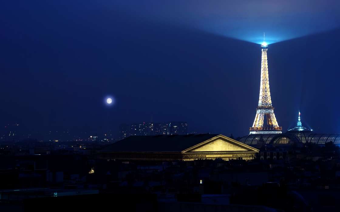 Paysage,Nuit,L'architecture,Paris,Tour Eiffel
