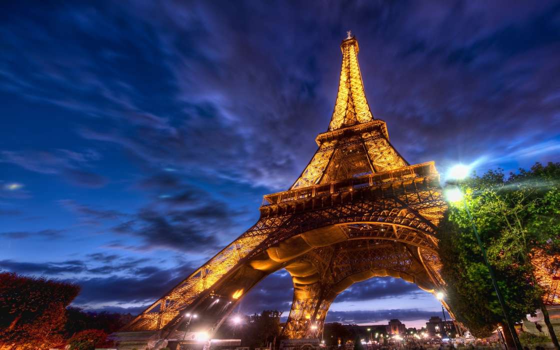 Paysage,Nuit,L'architecture,Tour Eiffel