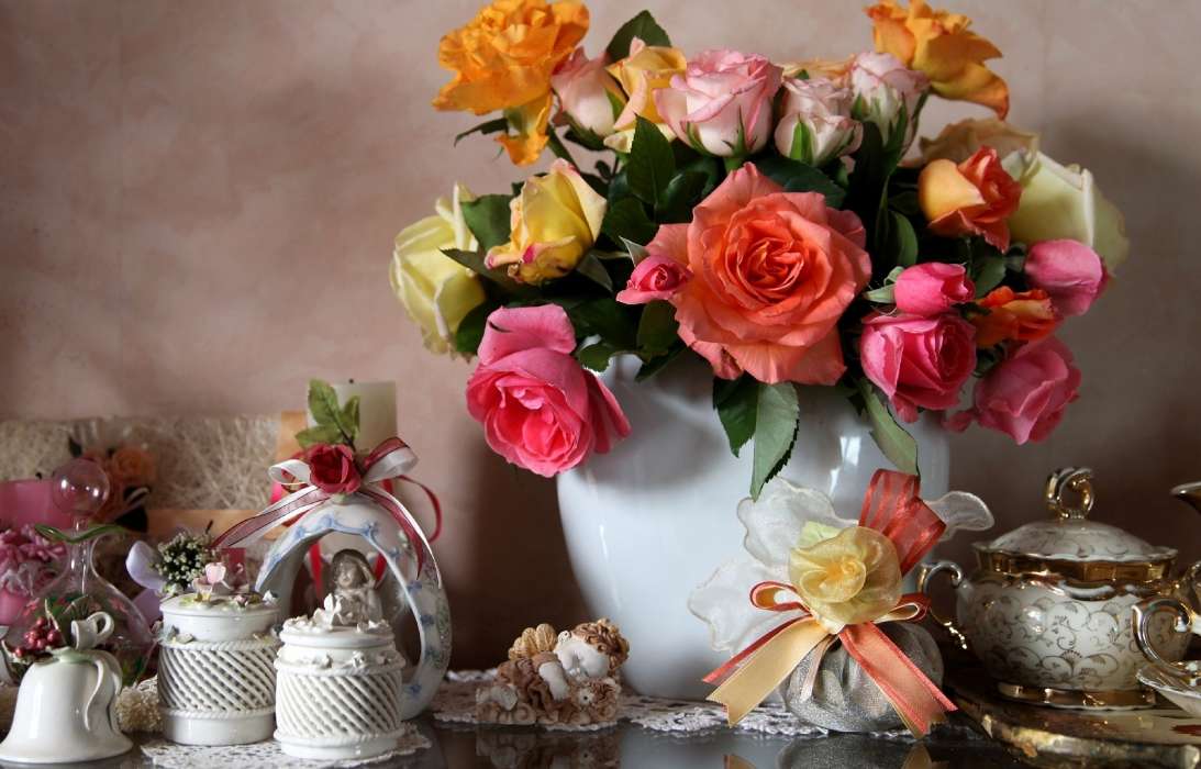 Bouquets,Still life,Plantes,Fleurs,Vaisselle