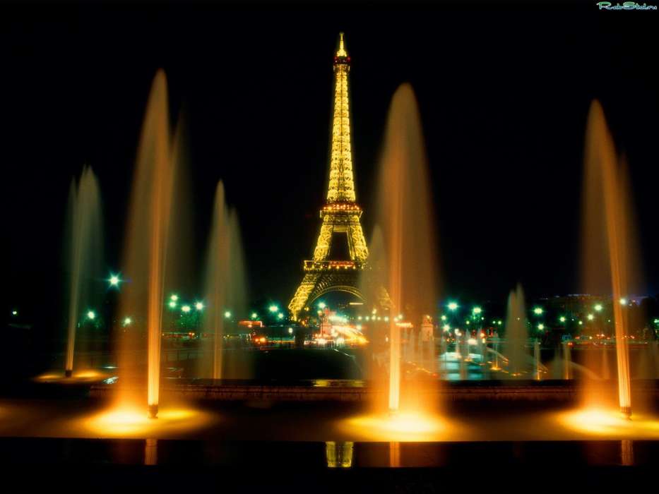 Tour Eiffel,Nuit,Paysage