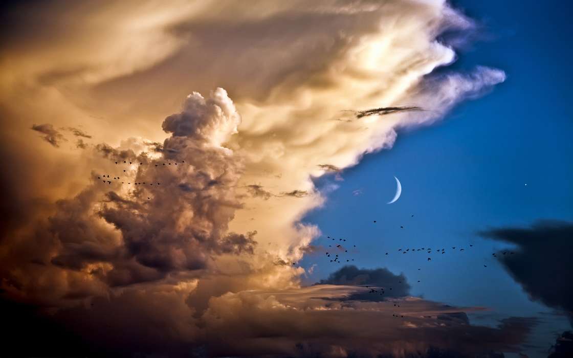 Paysage,Sky,Nuages,Lune