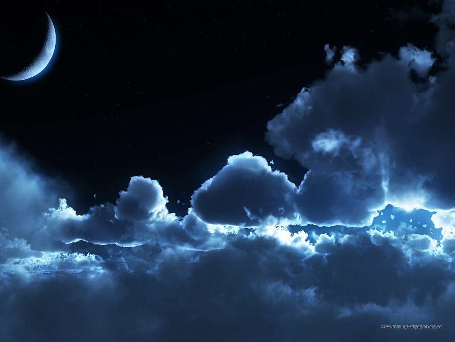 Paysage,Sky,Lune