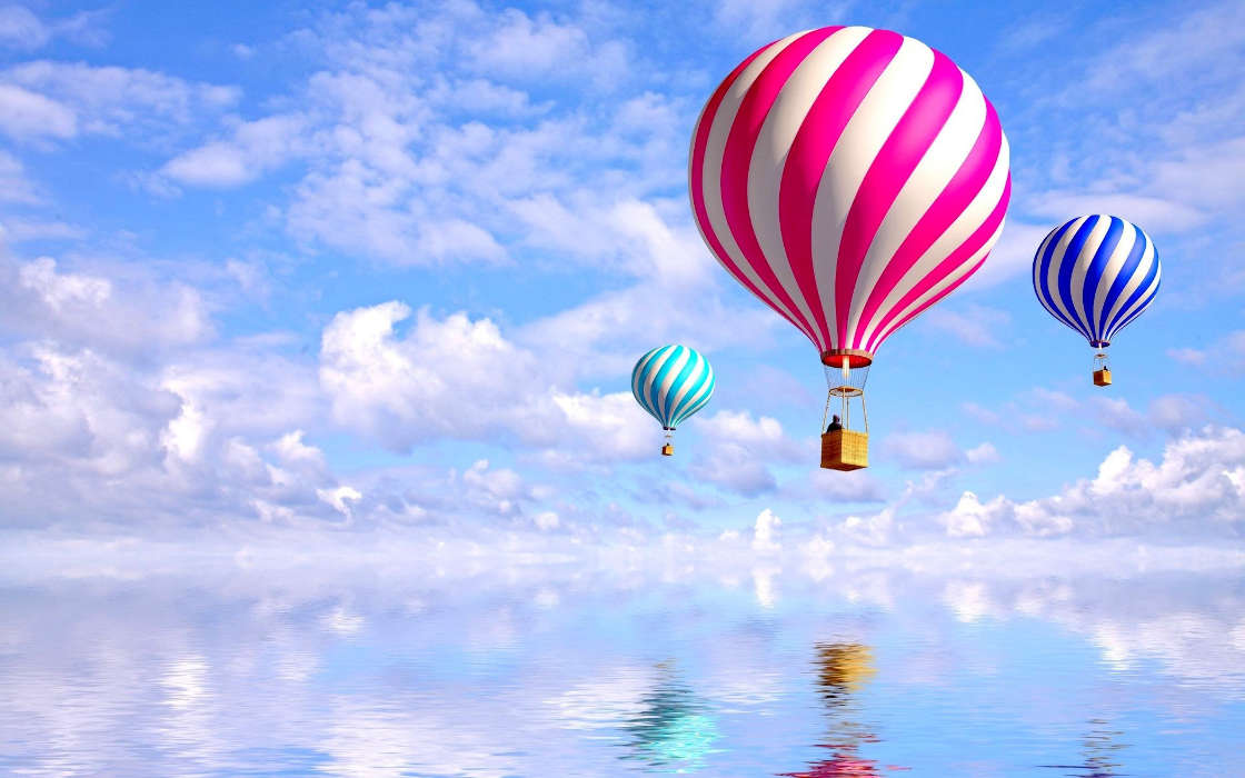 Paysage,Sky,Nuages,Ballons