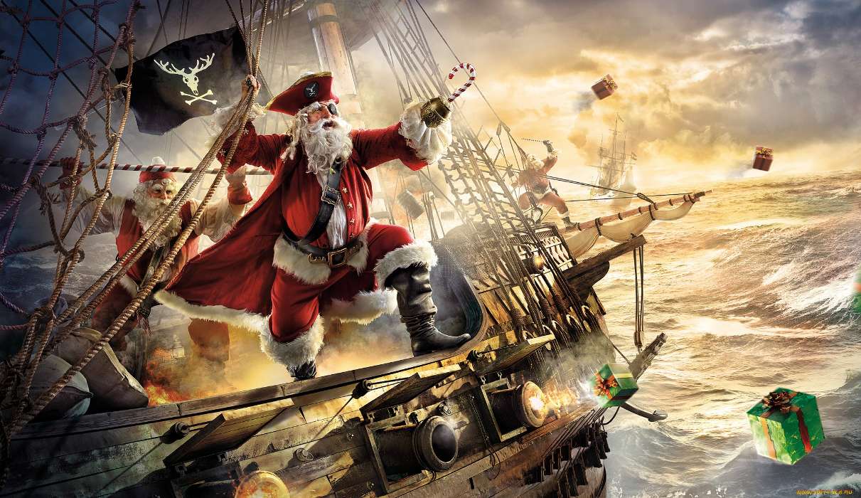 Humour,Pirates,Nouvelle Année,Père Noël,Noël