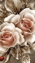 Télécharger une image Plantes,Fleurs,Roses,Dessins pour le portable gratuitement.