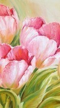 Télécharger une image Plantes,Fleurs,Tulipes,Dessins pour le portable gratuitement.