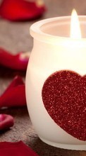 Télécharger une image Saint Valentin,Amour,Fêtes,Cœurs,Bougies pour le portable gratuitement.