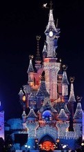 Télécharger une image Paysage,Nuit,Disneyland pour le portable gratuitement.