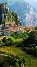 Maisons,Montagnes,Paysage pour Sony Ericsson Xperia X8