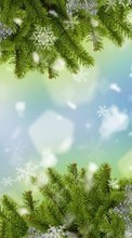 Télécharger une image Fêtes,Nouvelle Année,Sapins,Flocons de neige pour le portable gratuitement.