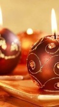 Télécharger une image Fêtes,Contexte,Nouvelle Année,Noël,Bougies pour le portable gratuitement.