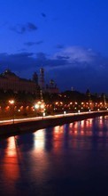Télécharger une image Paysage,Villes,Rivières,Nuit,Moscou pour le portable gratuitement.