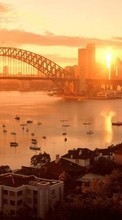 Paysage,Villes,Bridges,Coucher de soleil,Sun pour LG KS360