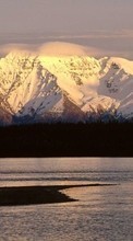 Télécharger une image 320x480 Paysage,Nature,Rivières,Montagnes,Neige pour le portable gratuitement.
