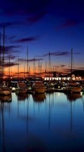 Télécharger une image Paysage,Mer,Nuit,Yachts pour le portable gratuitement.