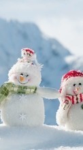 Télécharger une image Paysage,Hiver,Jouets,Neige,Bonhommes de neige pour le portable gratuitement.