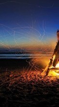 Paysage,Feu,Bonfire,Nuit,Sable pour Samsung Star 2 DUOS C6712