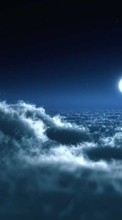 Nuit,Nuages,Lune,Paysage,Sky