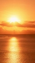Télécharger une image Paysage,Coucher de soleil,Mer,Sun,Nuages pour le portable gratuitement.