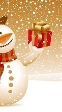 Télécharger une image Fêtes,Nouvelle Année,Noël,Dessins,Bonhommes de neige pour le portable gratuitement.