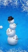 Télécharger une image 1080x1920 Fêtes,Hiver,Nouvelle Année,Noël,Dessins,Bonhommes de neige pour le portable gratuitement.