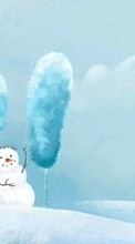 Télécharger une image Hiver,Neige,Dessins,Bonhommes de neige pour le portable gratuitement.