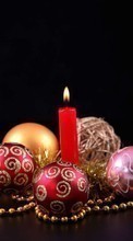 Télécharger une image 1024x768 Fêtes,Nouvelle Année,Jouets,Noël,Bougies pour le portable gratuitement.