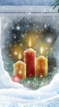 Télécharger une image 720x1280 Fêtes,Nouvelle Année,Noël,Bougies pour le portable gratuitement.