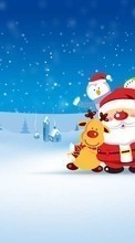 Télécharger une image Fêtes,Hiver,Père Noël,Neige,Noël,Dessins pour le portable gratuitement.