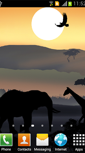 Coucher africain du soleil  - télécharger gratuit un fond d'écran animé Interactif pour le portable.