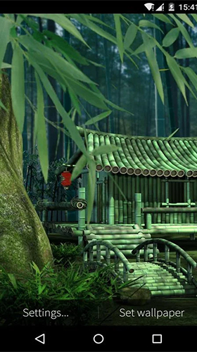 Maison de bambou 3D  - télécharger gratuit un fond d'écran animé 3D pour le portable.