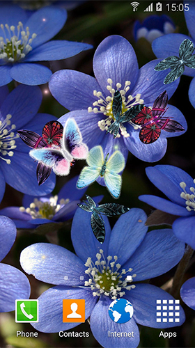 Papillon  - télécharger gratuit un fond d'écran animé Fleurs pour le portable.