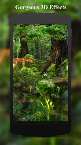 Cerf et nature 3D  - télécharger gratuit un fond d'écran animé Plantes pour le portable.