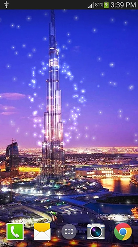 Nuit de Dubai  - télécharger gratuit un fond d'écran animé Paysage pour le portable.