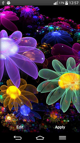 Fleurs lumineux  - télécharger gratuit un fond d'écran animé Abstrait pour le portable.